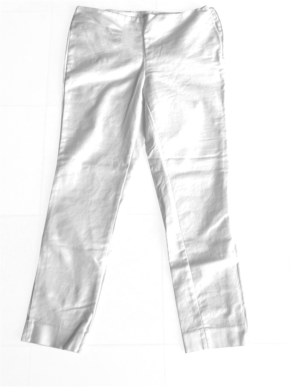Tailored Straight-Leg Cotton White Pants